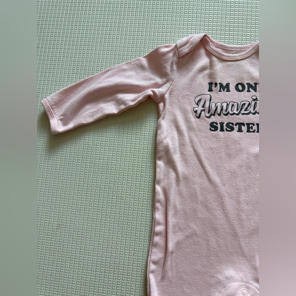 Carter’s|Baby girl Pink 'Amazing Sister' One Piece jumpsuit,long sleeve•••12M - Picture 2 of 4